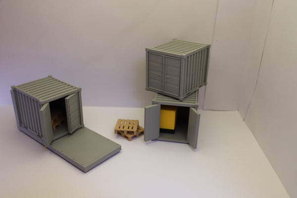 Contenedores de almacenamiento / Contenedores de materiales / Contenedores marítimos a escala 10 pies - 1/50 - Diferentes colores