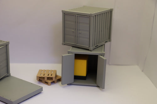Contenedores de almacenamiento / Contenedores de materiales / Contenedores marítimos a escala 10 pies - 1/50 - Diferentes colores