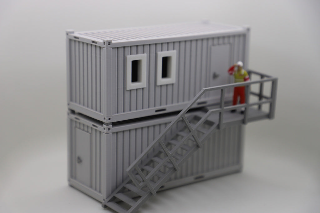 Contenedor de oficina doble - contenedor de construcción - escala 1:50