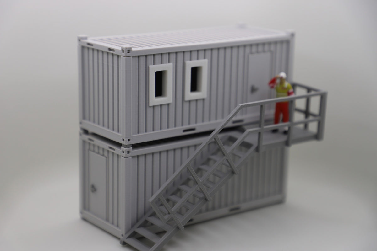 Contenedor de oficina doble - contenedor de construcción - escala 1:50