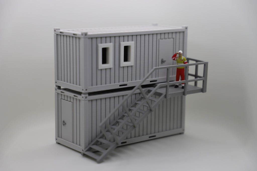 Contenedor de oficina doble - contenedor de construcción - escala 1:50