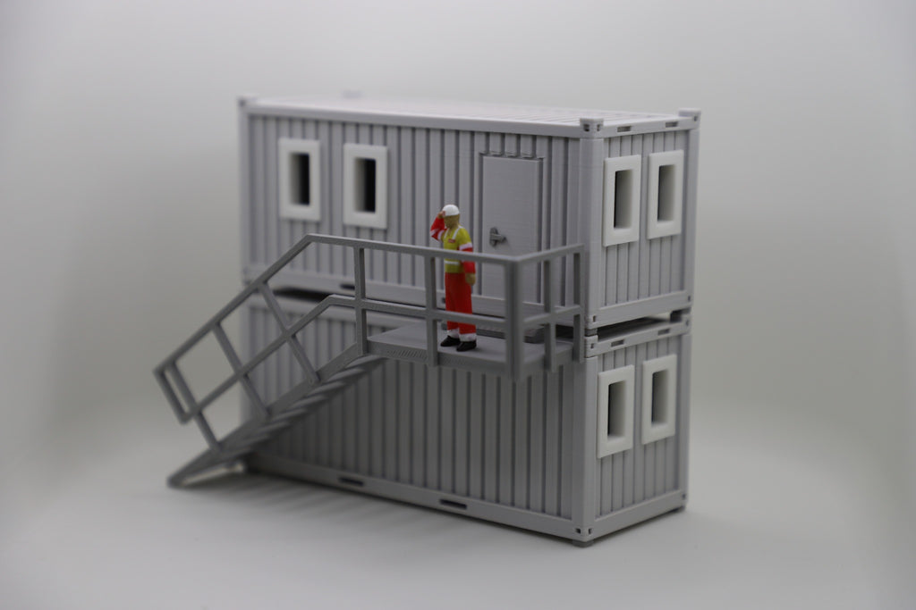 Contenedor de oficina doble - contenedor de construcción - escala 1:50