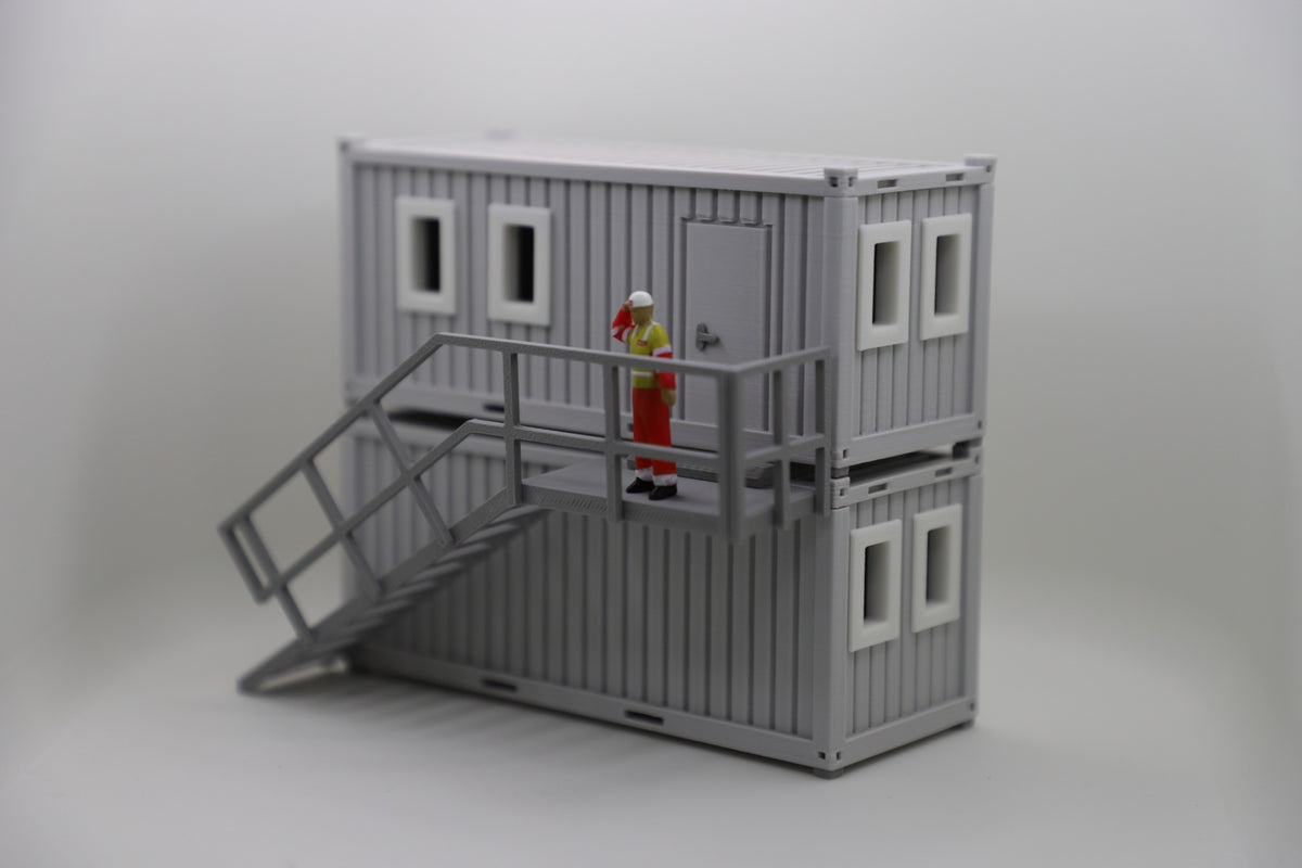 Contenedor de oficina doble - contenedor de construcción - escala 1:50