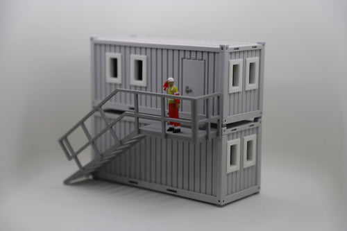 Contenedor de oficina doble - contenedor de construcción - escala 1:50