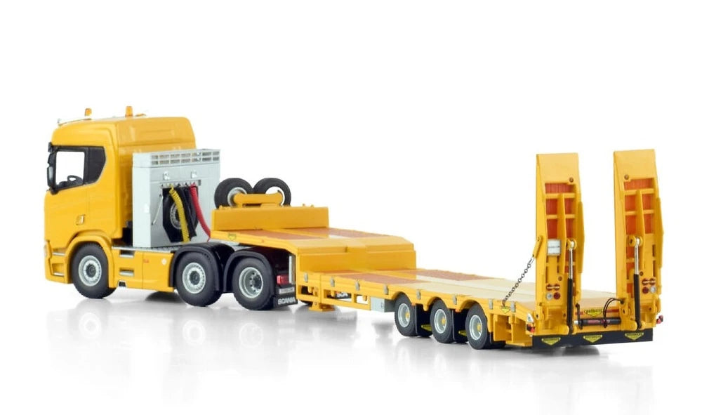 Scania R Normal Cr20N + semirremolque plataforma con rampas - Wsi Models 04-2208 escala 1:50