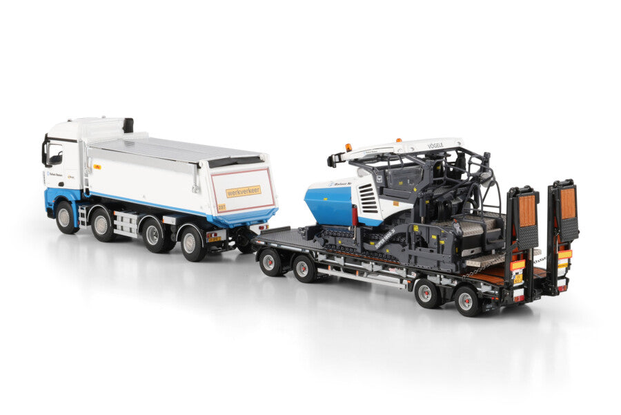 Ballast Nedam; MERCEDES-BENZ AROCS MP4 2.300MM STREAM SPACE 8X2 TAG AXLE TIPPER TRUCK LOW LOADER DRAWBAR TRAILER - 8 AXLEWSI Limited Edition