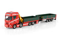 SCANIA S HIGHLINE CS20H RIGED FLATBED TRUCK 8X2 TAG AXLE FLATBED DRAWBAR TRAILER - 3 AXLE WITH PALFINGER PK 480 TEC